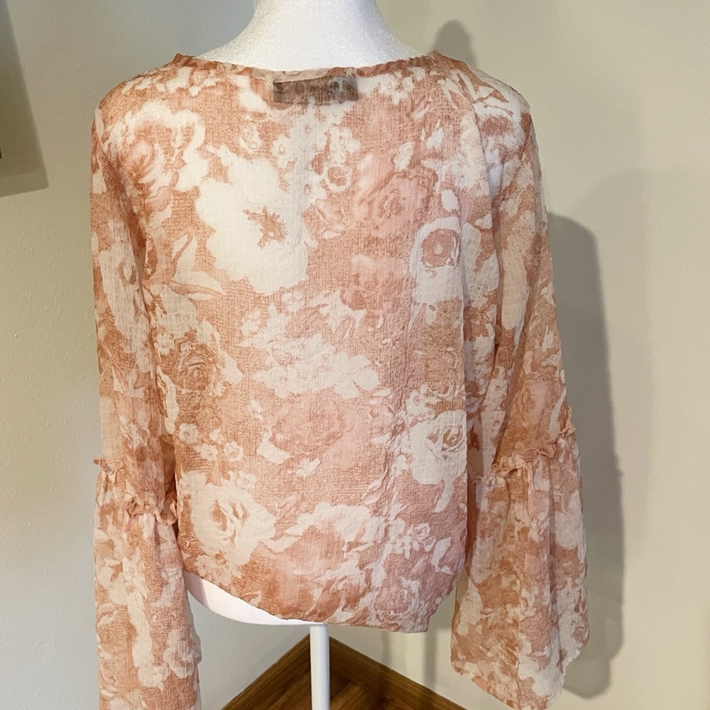 Blue B Pink Floral Blouse - Picture 4 of 5